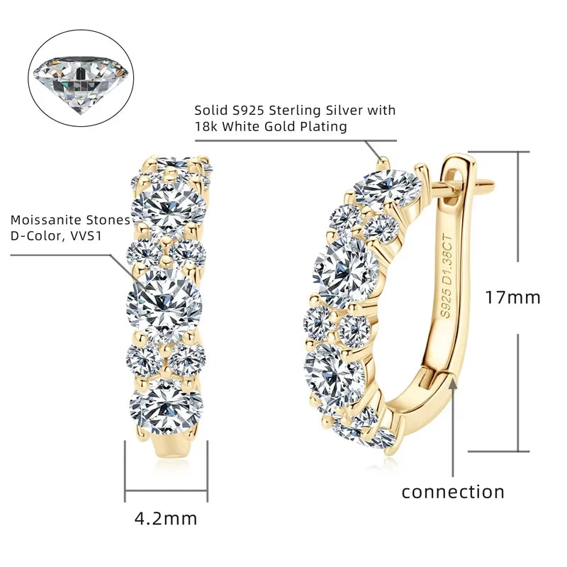 Brinco Daniela – Argolas Elegantes em Prata 925 com Moissanita