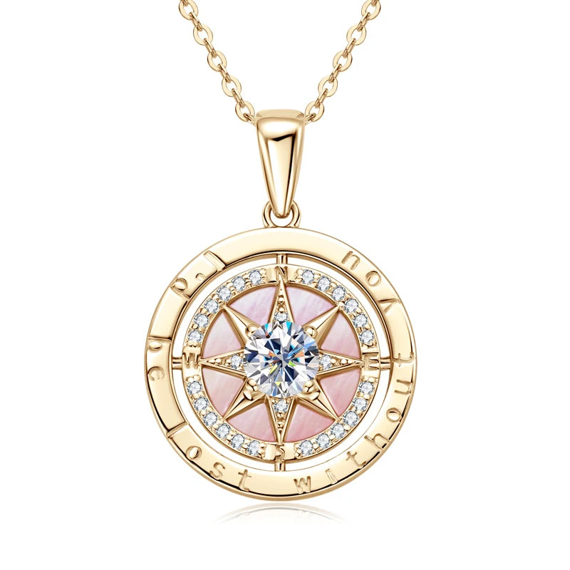 Colar Kelia – Pendente Bússola em Prata 925 com Zircônia