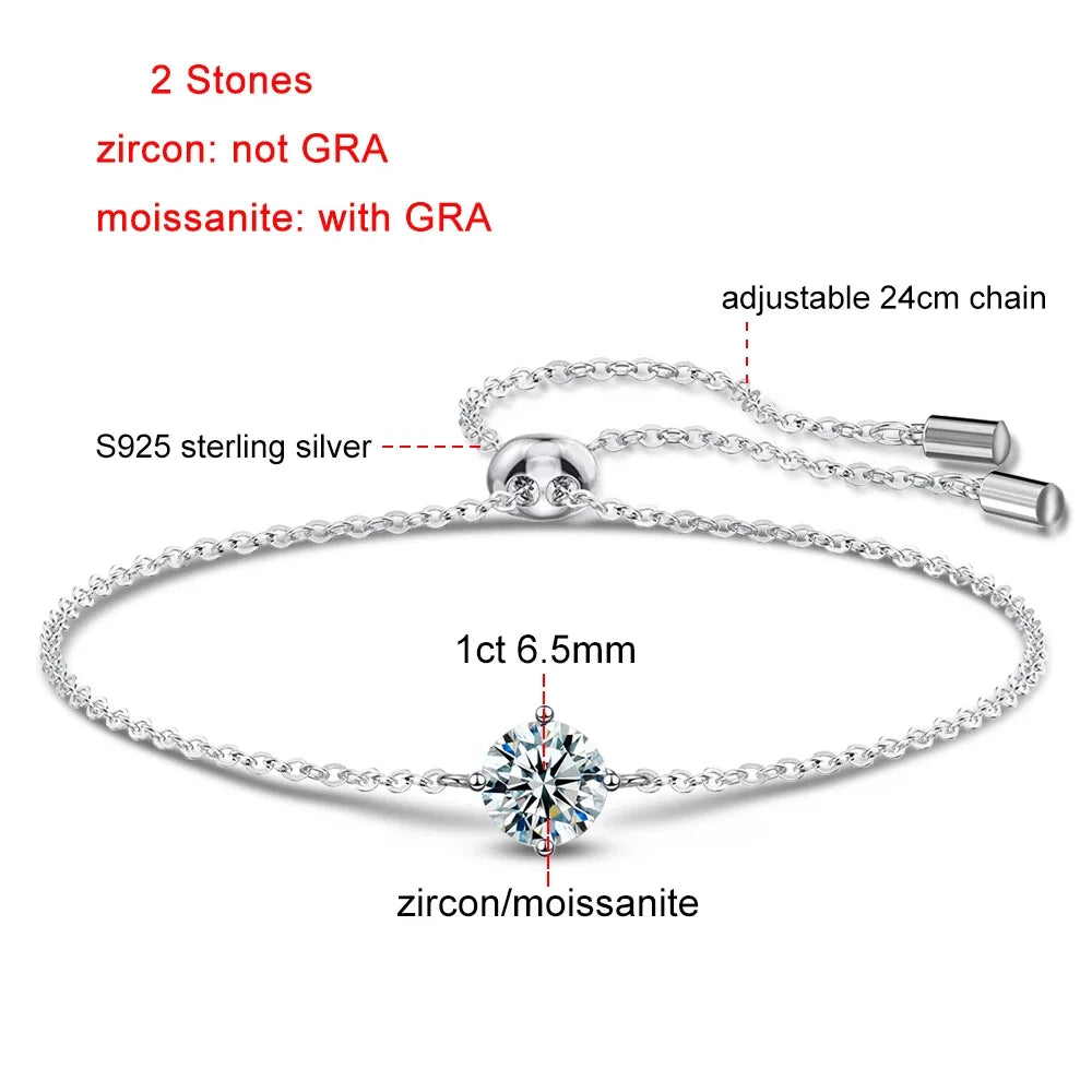 Pulseira Elena – Elegância e Brilho da Moissanita em Prata 925