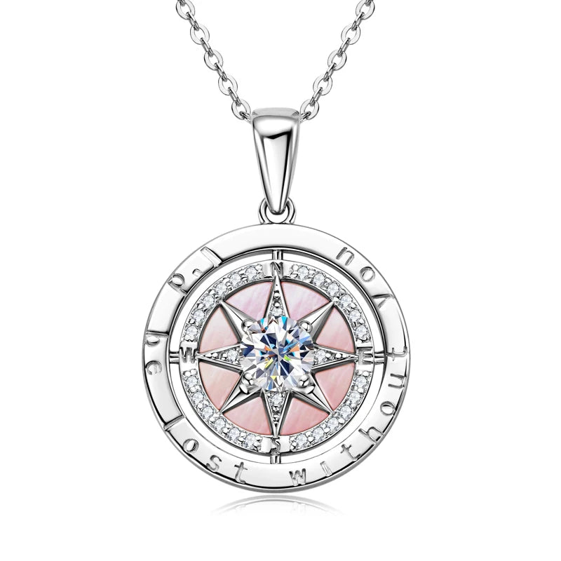 Colar Kelia – Pendente Bússola em Prata 925 com Zircônia