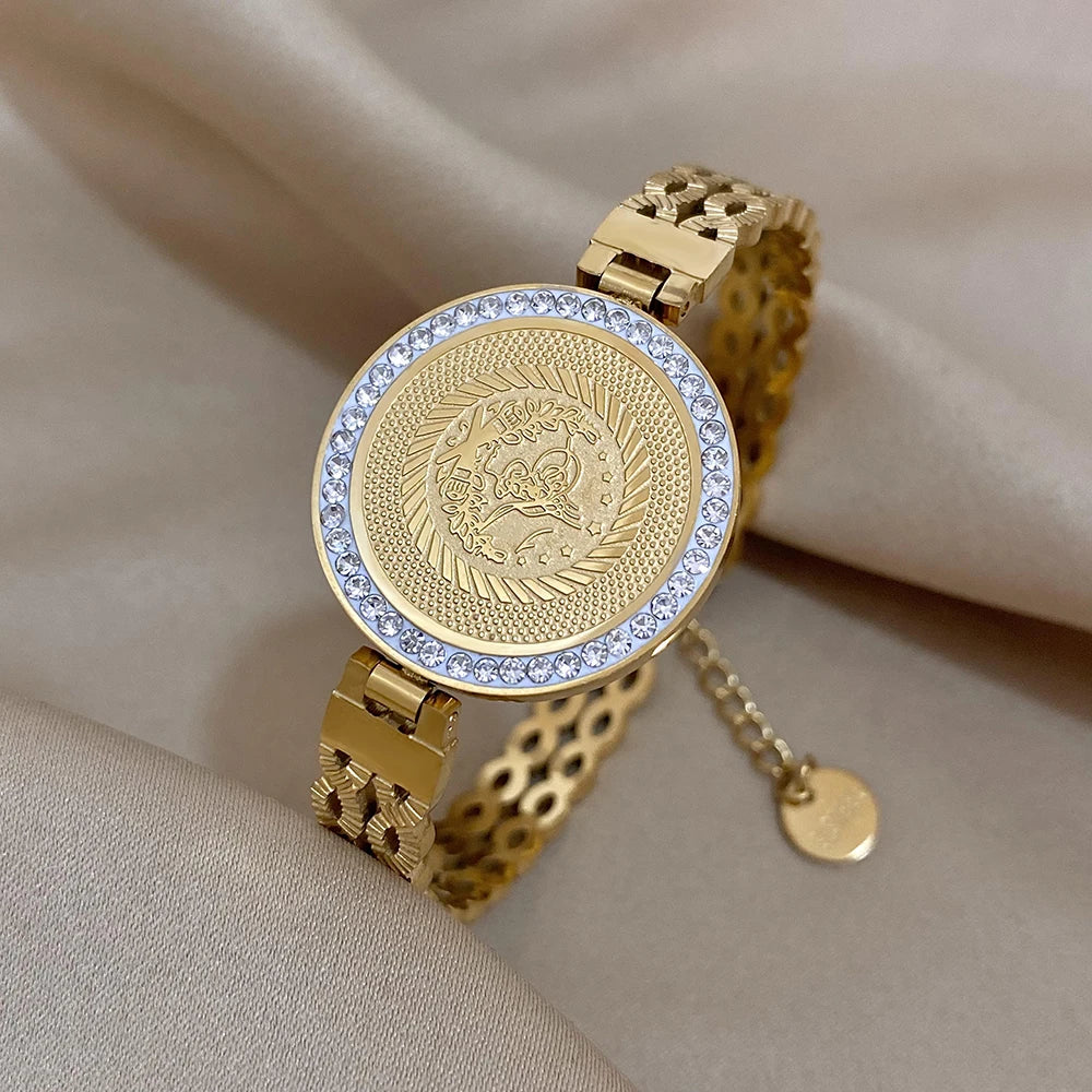 Pulseira Rosa – Romantismo com Brilho Dourado